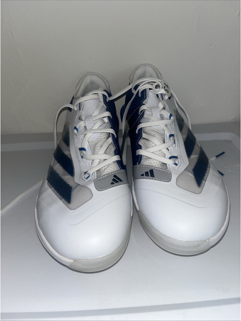 Adidas Adizero Impact TPU Men Size 13 Blue White Baseball Cleats JI1466 NEW